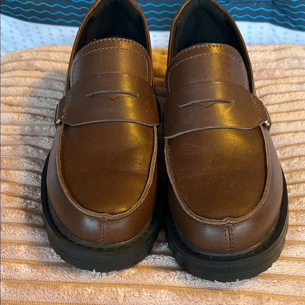 Sorel Dark Brown Leather Slip-On Loafers